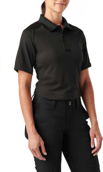 5.11 Women's Tactical Performance Short Sleeve Polo in Black